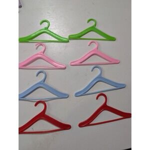Vintage 1960s Barbie Doll‎ or Tammy Size Doll Plastic HK Clothes Hanger Set of 8